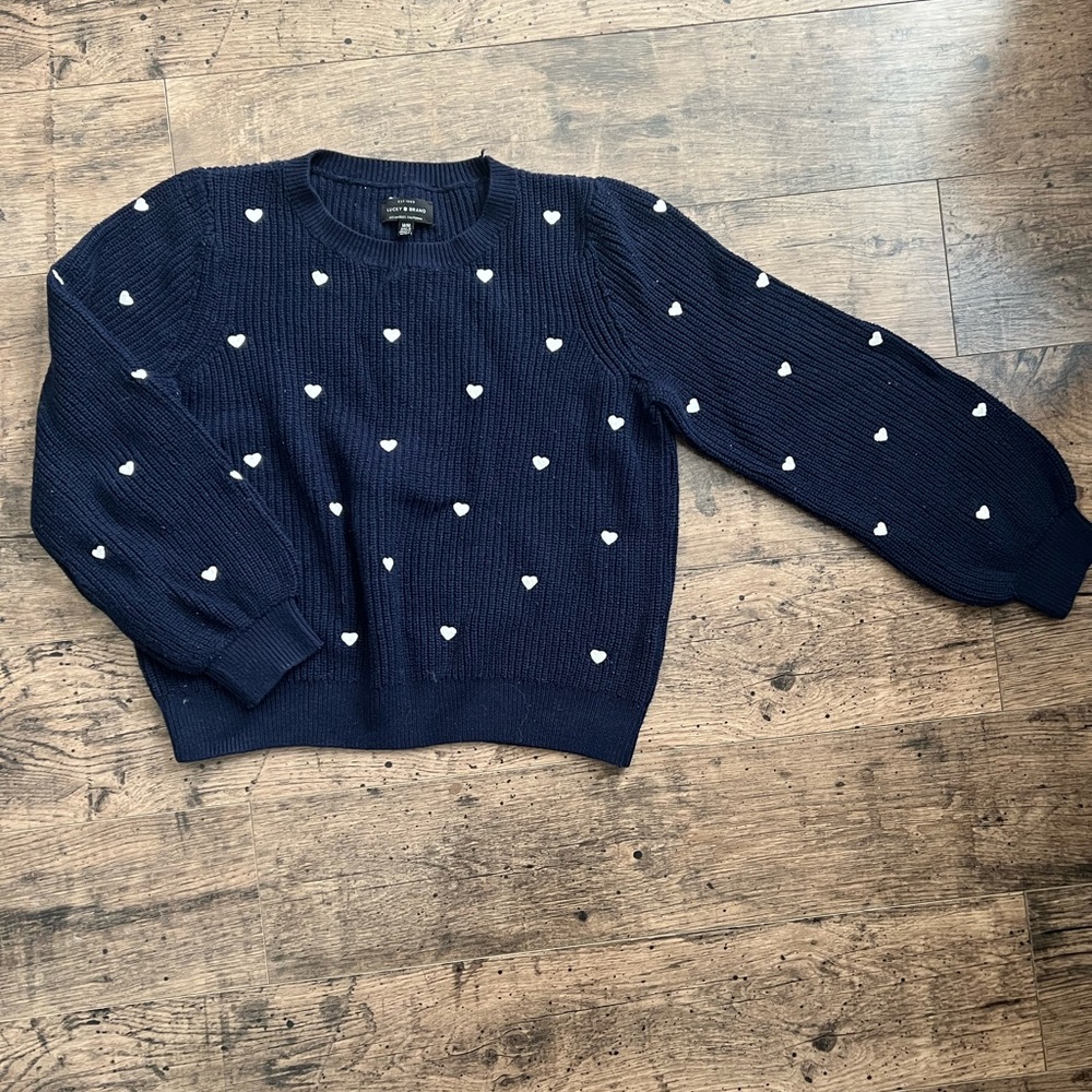 Lucky Brand Embroidered Heart sweater